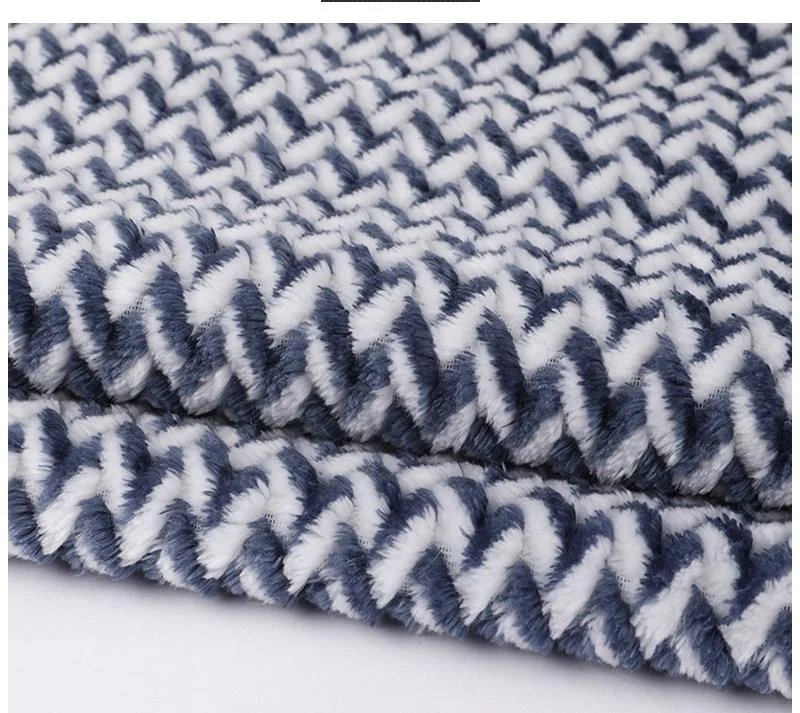 100%Polyester Geometric Design Jacquard Weave Dyed Double-Side Flannel Fabric for Blanket Garment Sofa