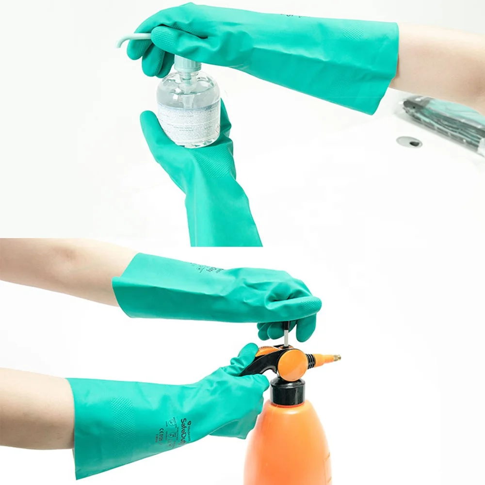 
Medicom 1159 Safety Gloves Anti-chemical Wear-resistant Waterproof Non-slip Thick Nitrile Rubber Protective Working Gloves 