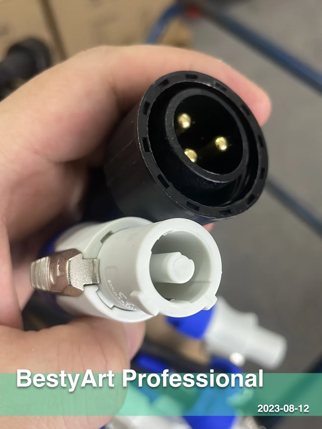 Stage Professional Light Audio 1M White PowerCon + Waterproof 3 Pin Power Extension Adapter Cable