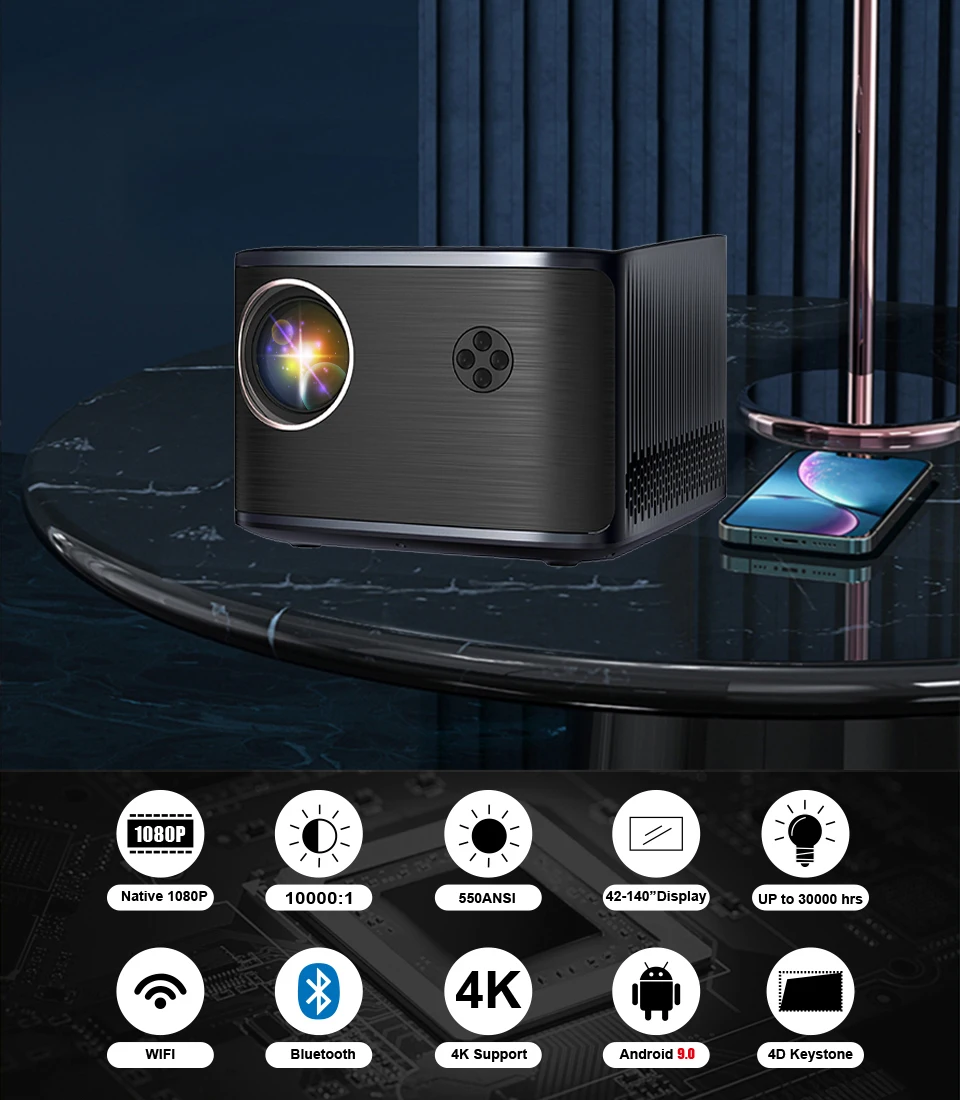 4k Mini Projectors Home Theater Beamer Durable Portable Proyector Smart Full Hd Home Cheap Screen Small LCD Light Projectors