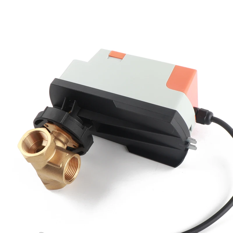 AC24V AC220V большим вращающим моментом Электрический привод оснащен DN20 3/4 дюйма трехходовой шаровой кран