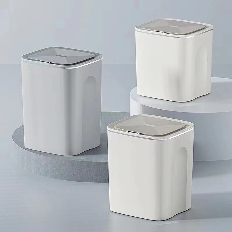 ABS plastic touchless large capacity infrared induction smart trash can is applied in bedroom, kitchen and office