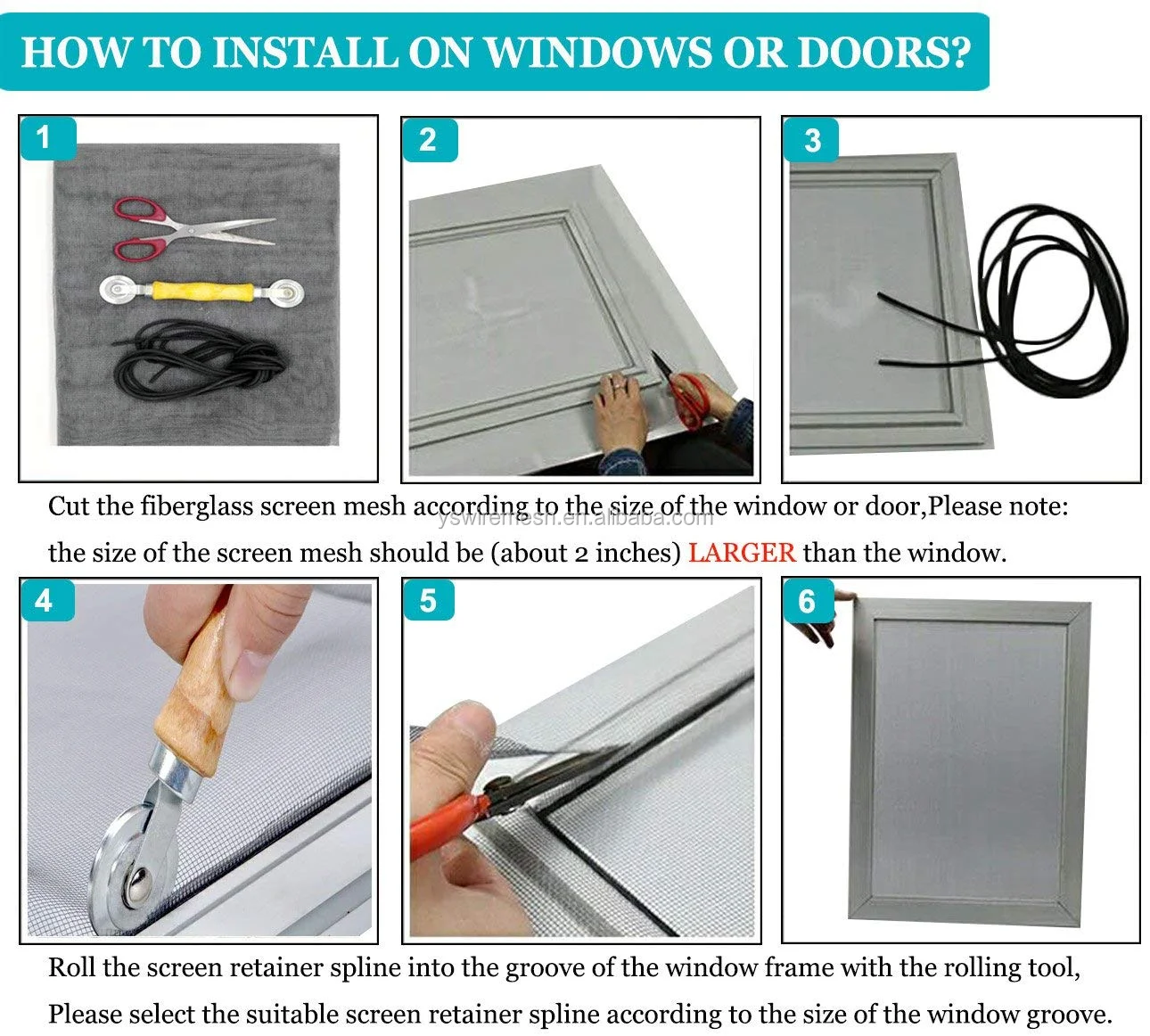 Wholesale 18*16 fiberglass mosquito screen netting for door and window