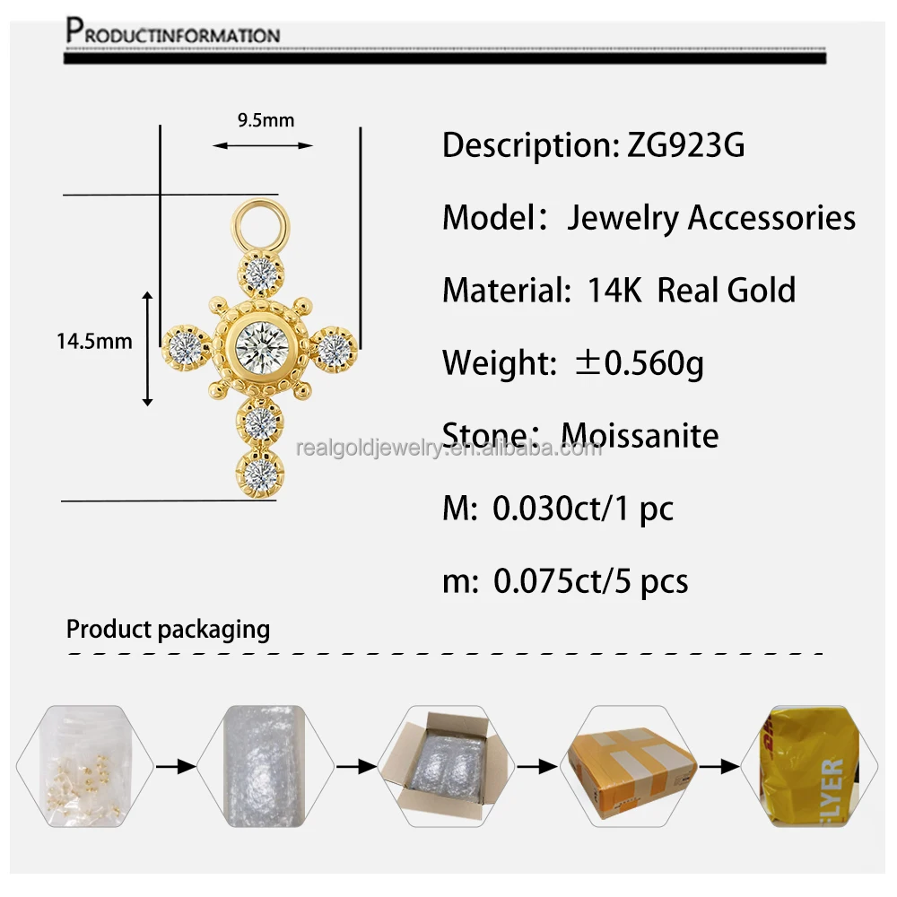 Customize Cute Solid 14k/18k Real Gold Accessory for Necklace DIY Gold Accessory Fine Jewelry Jewelry Findings & Components