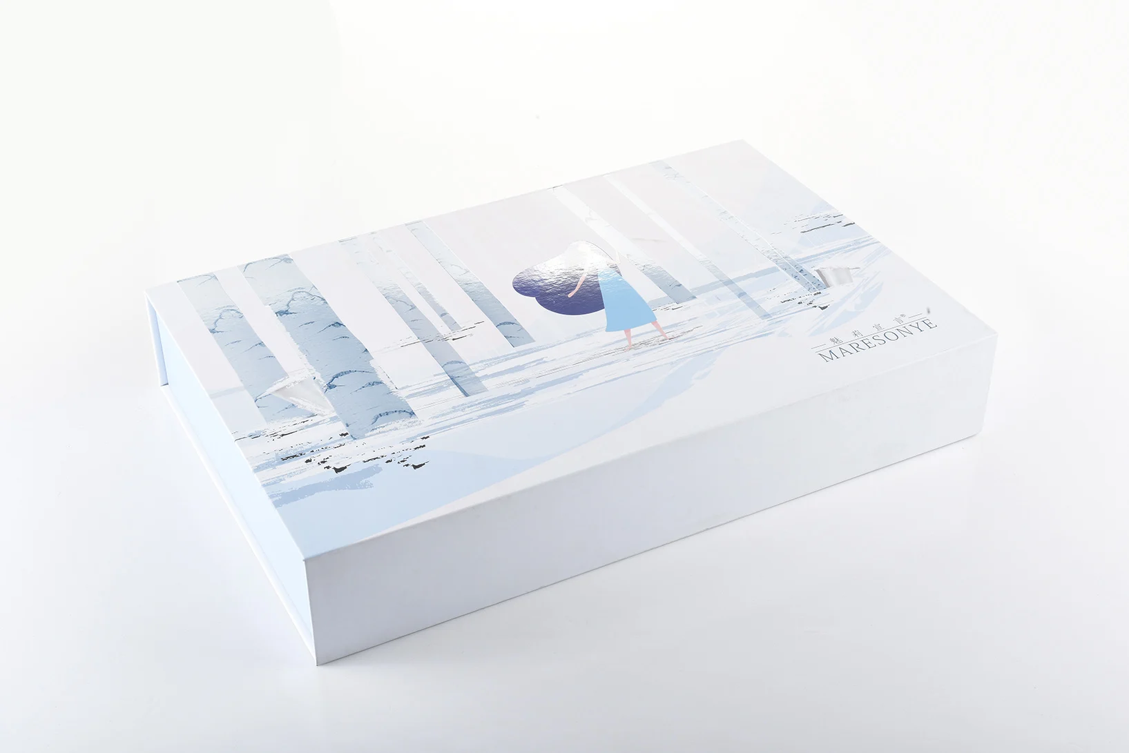 
Custom Packaging White color lid hinge base paper box with foam tray 