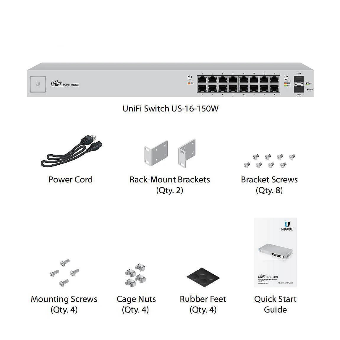 UBNT сети UniFi управляемый PoE + 16-портовый гигабитный коммутатор с программирования в производственных