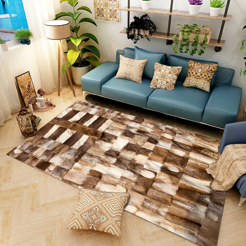 Custom center bohemian decor carpet living room carpets and rugs rectangular cowhide rug large tufted rugsfloor mat