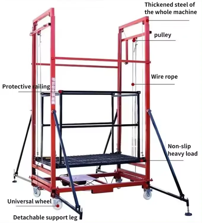 Xuyang 3m 5m 6m 500kg lift factory warehouse material handling material handling machine electric scaffolding
