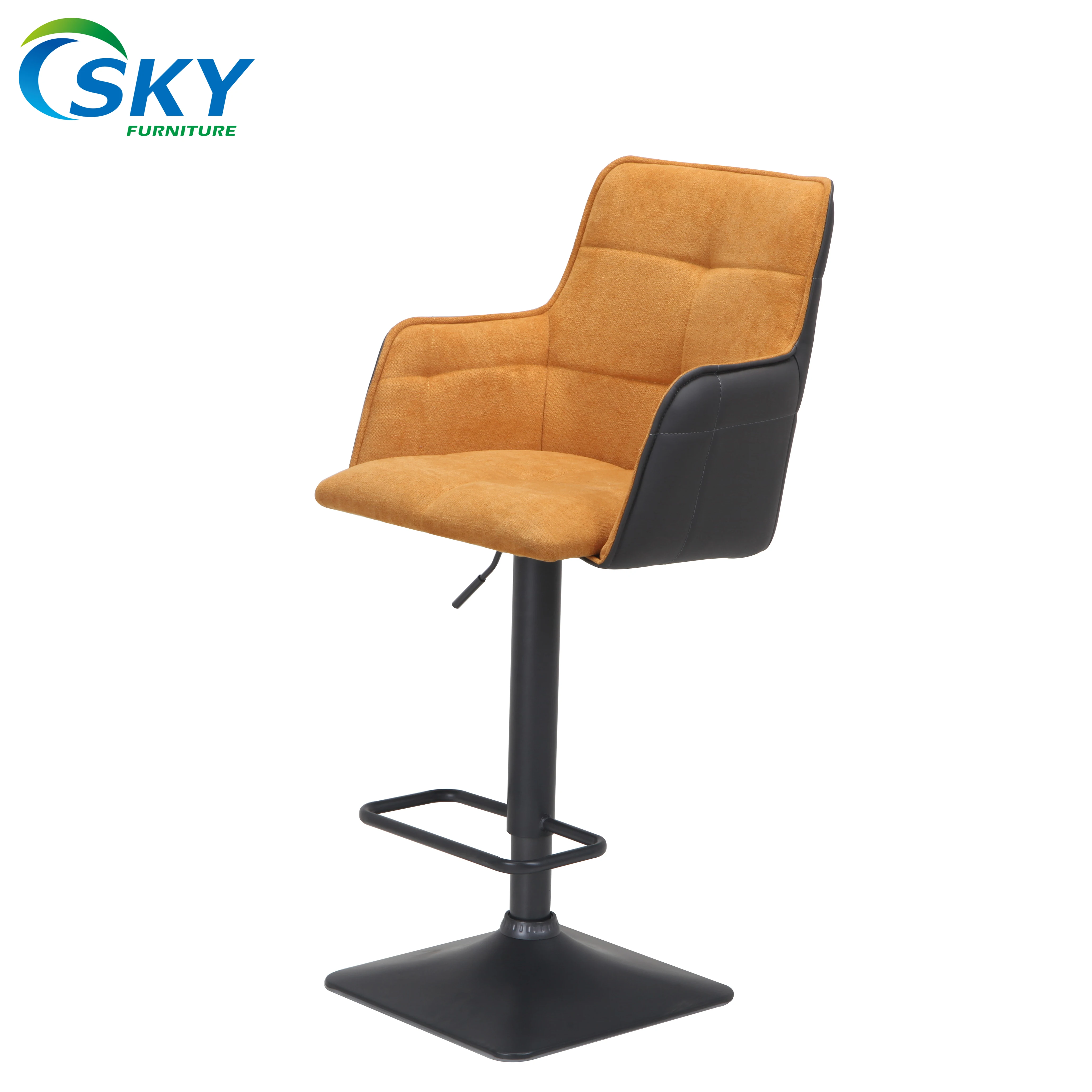 
SKY New Product Custom Design Swivel Fabric Surface Adjustable bar high chair bar modern stools with Cafe Living Room  (1600154599775)