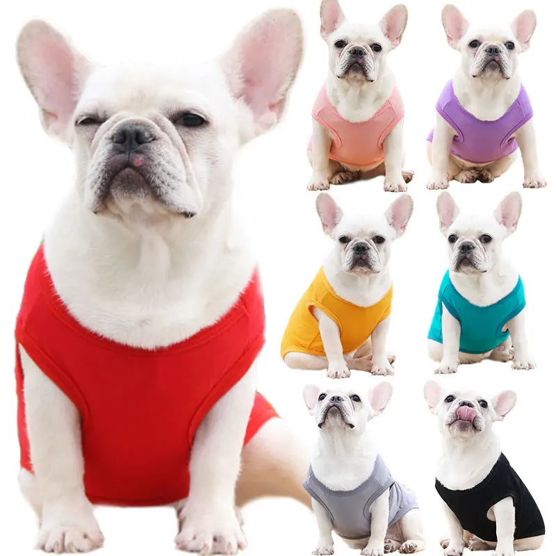 Hot Selling Wholesale Cheap Cotton Large Big Pet Blank dog Apparel Basic Dog Plain Shirt for Dogs