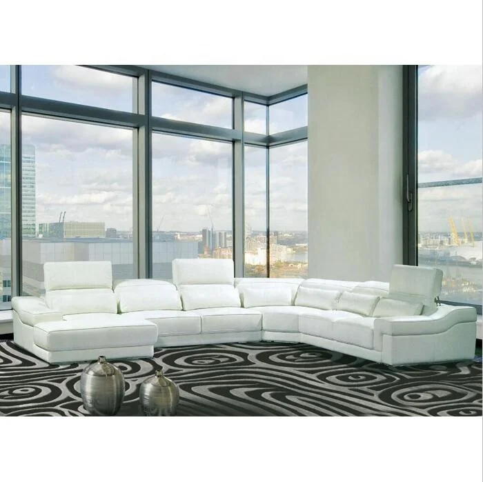 L-образный итальянский дизайнерский диван современная кожаная мебель для