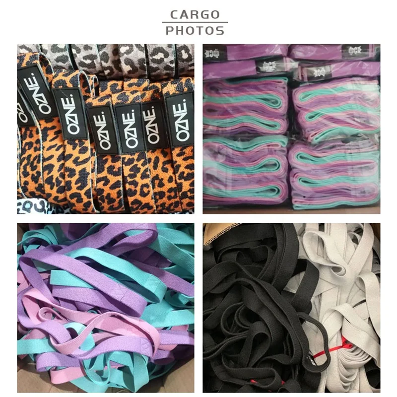 elastic Workout Fitness Fabric Sport Protection Custom Black Pink Cross training Cotton Yoga Resistance Band