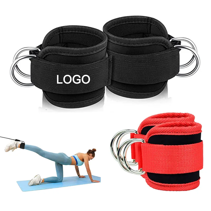 K&B Home Factory Customized Adjustable Neopore Double D-ring LegCable Machine Fitness Ankle Strap