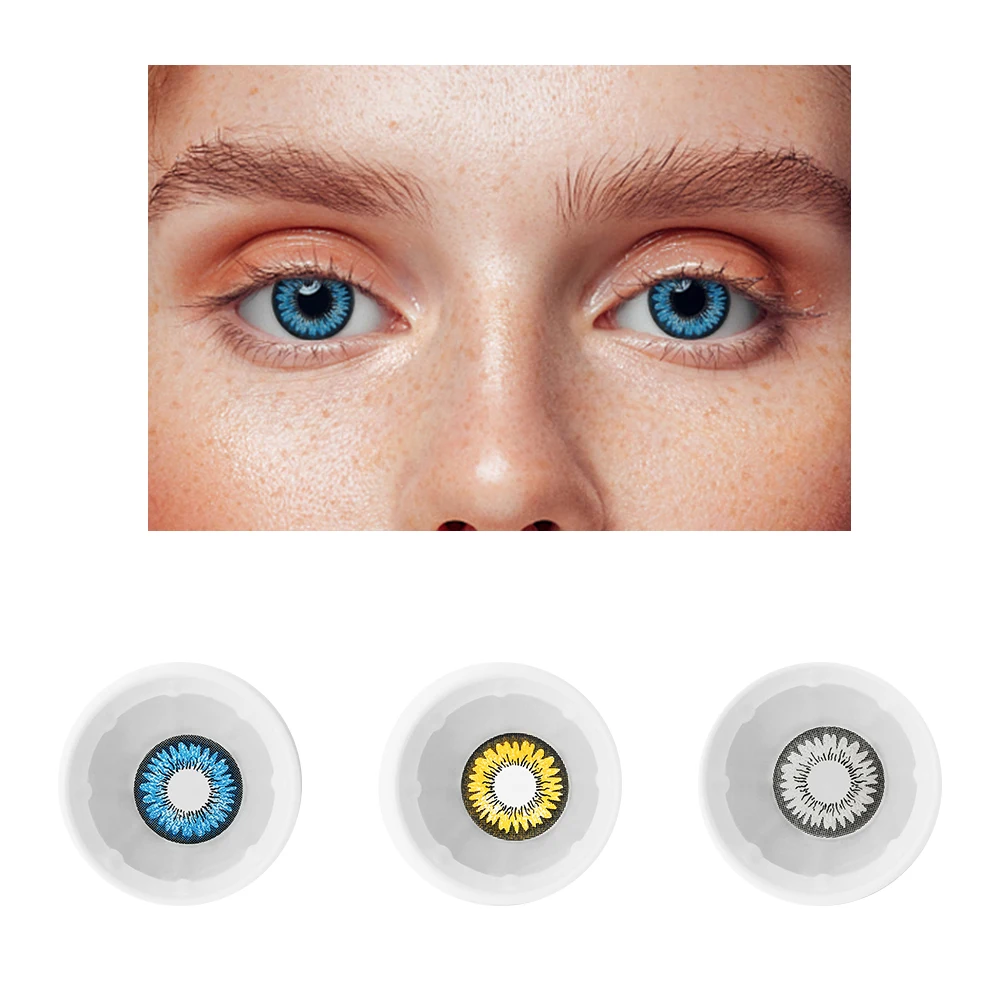 
Moonve New 3-tone Cheap Charming Conact Lens Cosmetic Color Contact Lenses for Eyes 