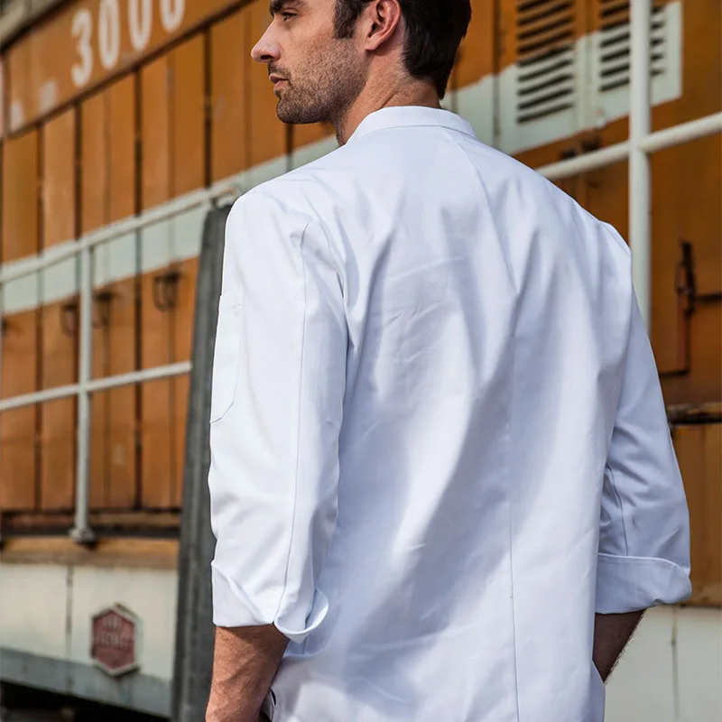 CHECKEDOUT long sleeve chef clothes with single breasted chef coat restaurant wear executive chef uniform