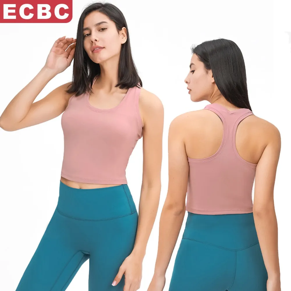 Lulu Lemon Spring Summer New Style Solid Color Tops Y Beauty Back Crop Vest With Chest Pad Women Clothing Fitness & Yoga Wear