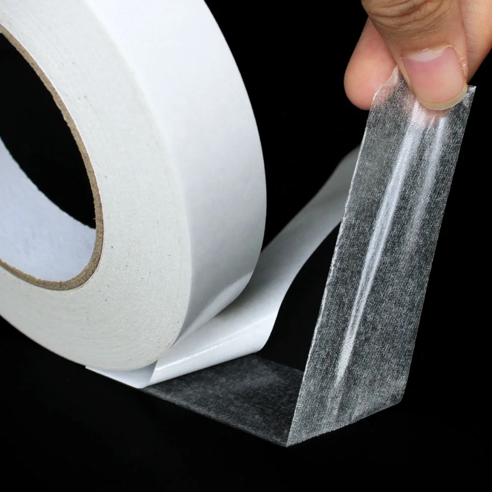 4- Recyclable High Viscosity Envelope Nonwoven Paper Base Double Sided Coated Hot Melt Oil Solvent Glue Tissue Adhesive Tape
