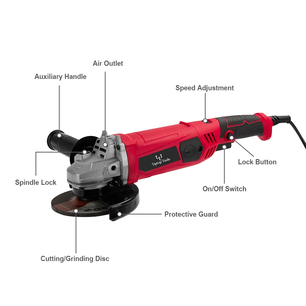 Heavy Duty Adjustable Speed Electric Power Tool Grainder Machine Portable Slide Switch Corded Angle Grinder Machine DIY M14 900W