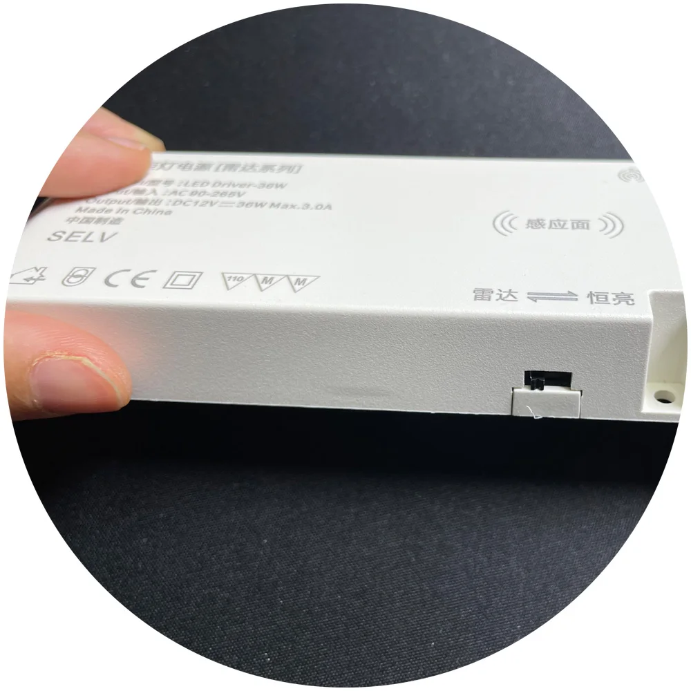 human body dupond connector 3pin sensor connector centered DC12V driver transformer led light power supply with radar sensor
