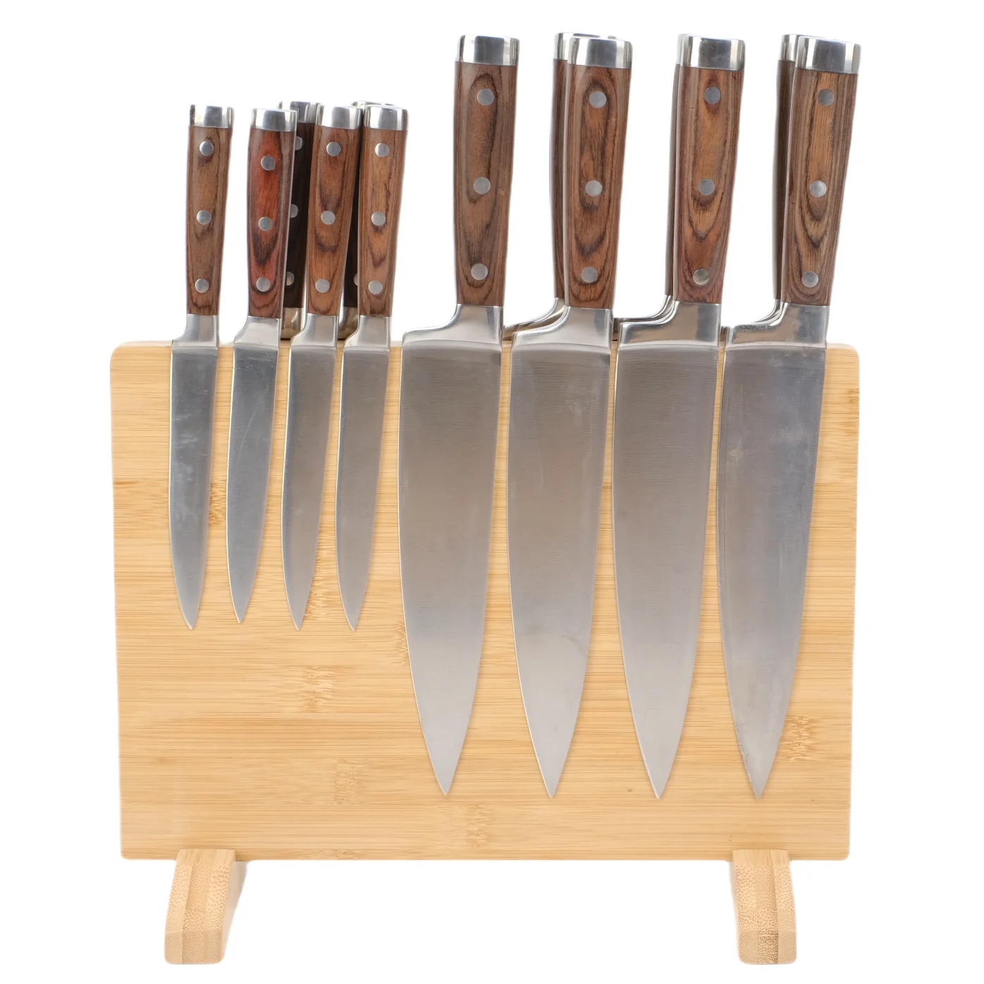 XH Bamboo Kitchen Counter Top Magnetic Knife Block Holder Rack with Strong Enhanced Magnets Multifunctional Storage Knife Holder