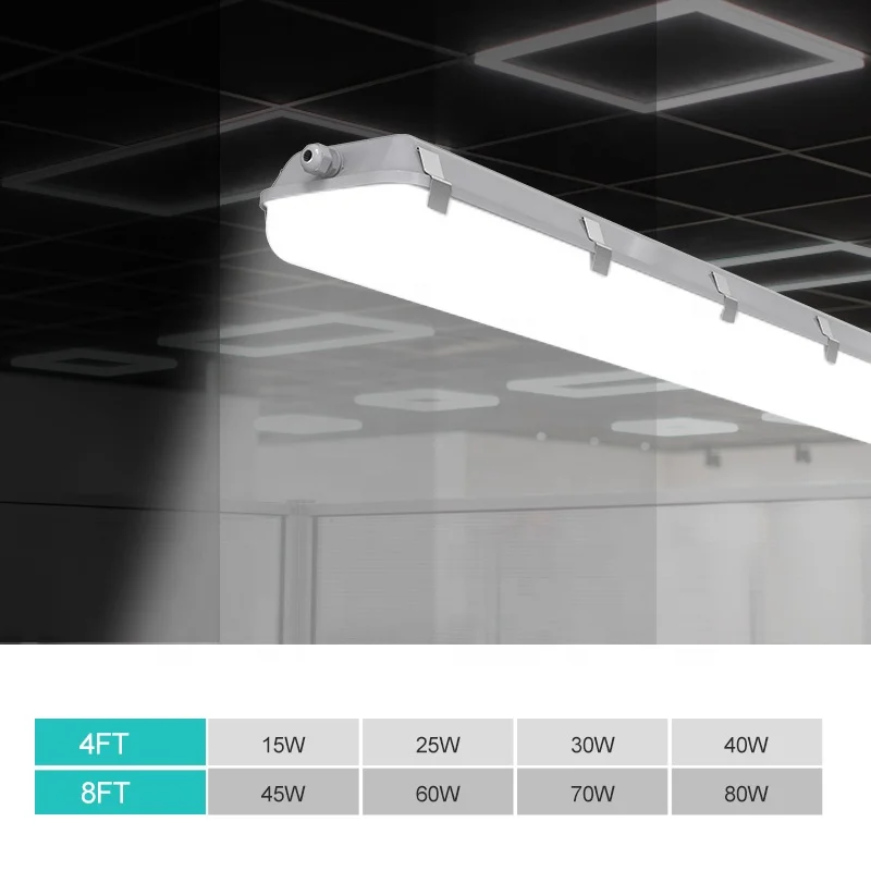 Factory Wholesale Price Waterproof Linear Vapor Lamp Warehouse Industrial Smart Motion Sensor LED Tri Proof Light