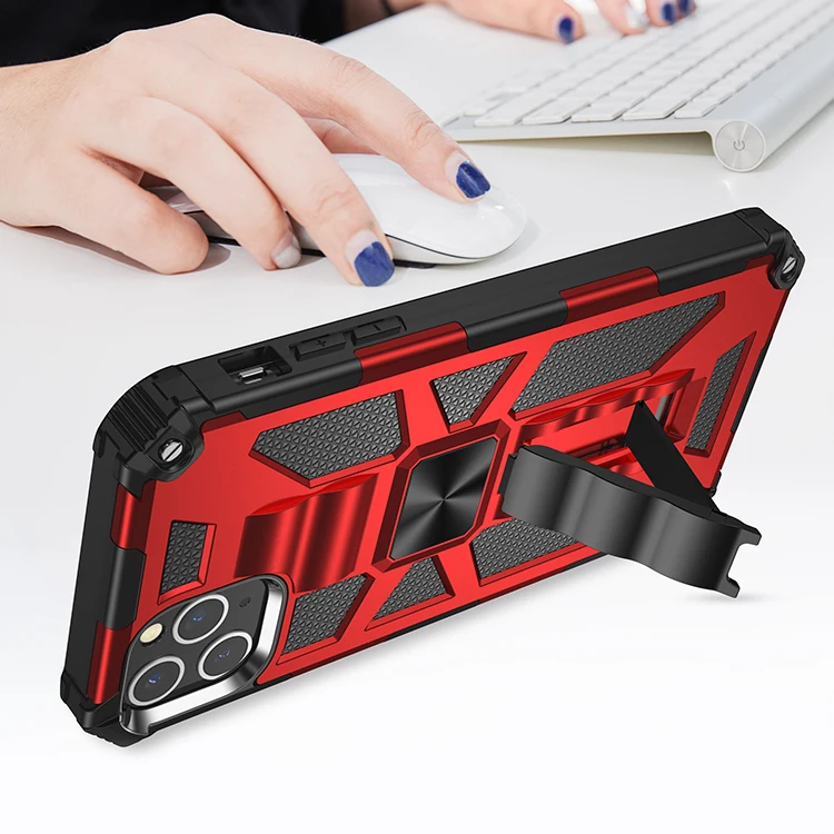 Wholesale price Protective Armor TPU PC Case For IPhone 11 12 pro max, Kickstand Phone Cover for Samsung A02S A52 A72 4G/5G