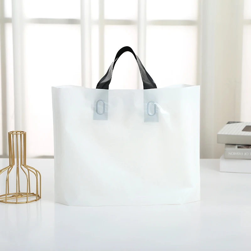 Manufacture Custom Shopping Plastic Gift Shop Carry Bag Ldpe Plastic Tote Bag Custom With Soft Loop Handle