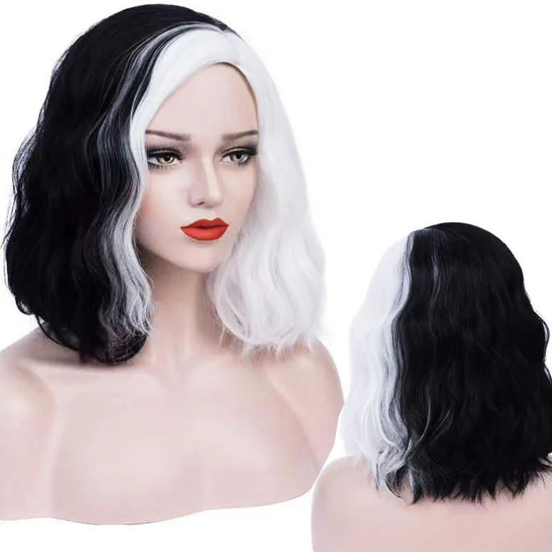 Selling black and white witch wig European and American movies carnival holiday party role-playing set   FS232