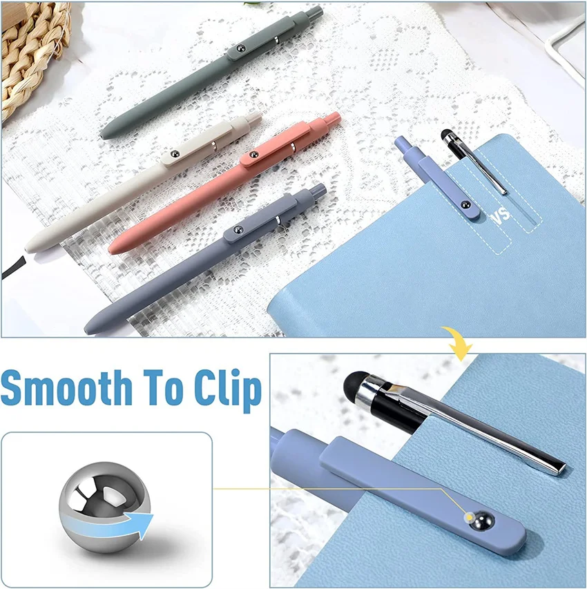 Luxury Metal Writing Pen with Premium Black Gel Ink Retractable for Office School Home Supplies metal pen