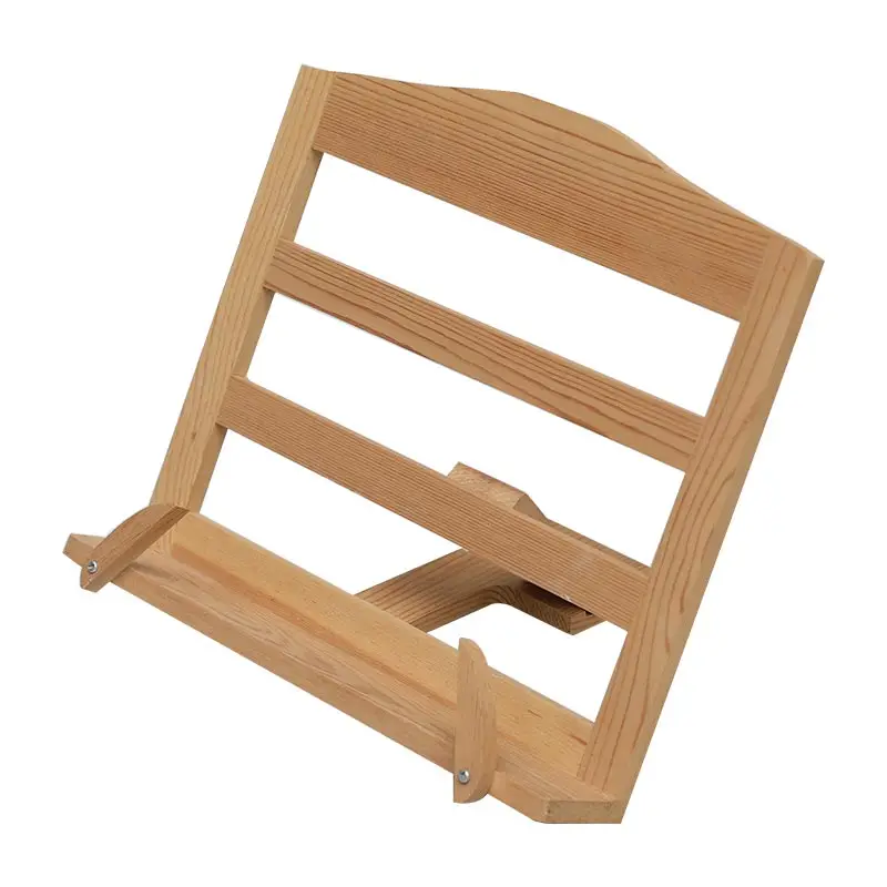 Book Reading Holder Wooden Natural Color for Reading Bamboo Adjustable Foldable Custom