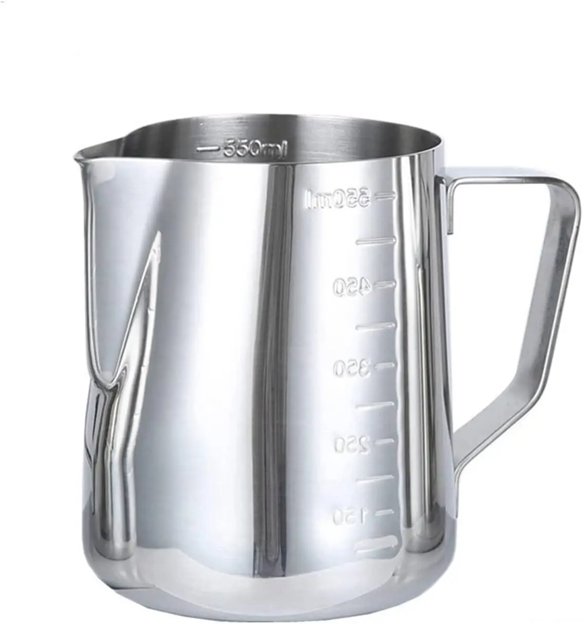 20oz Stainless Steel Espresso Milk Steaming Pitcher with Latte Art Pen. 304 Stainless Steel with Embossed Measurements