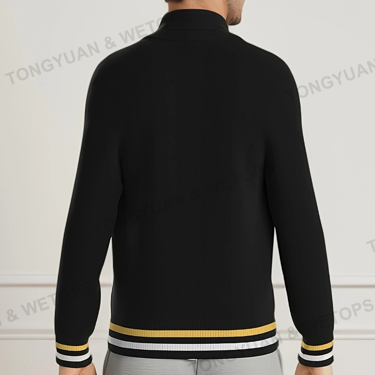 FAMA BSCI Plus Size Men Clothing Custom OEM & ODM Twist Cardigan Sweaters V neck Greek Sweater Black knitted Oversized Cardigan