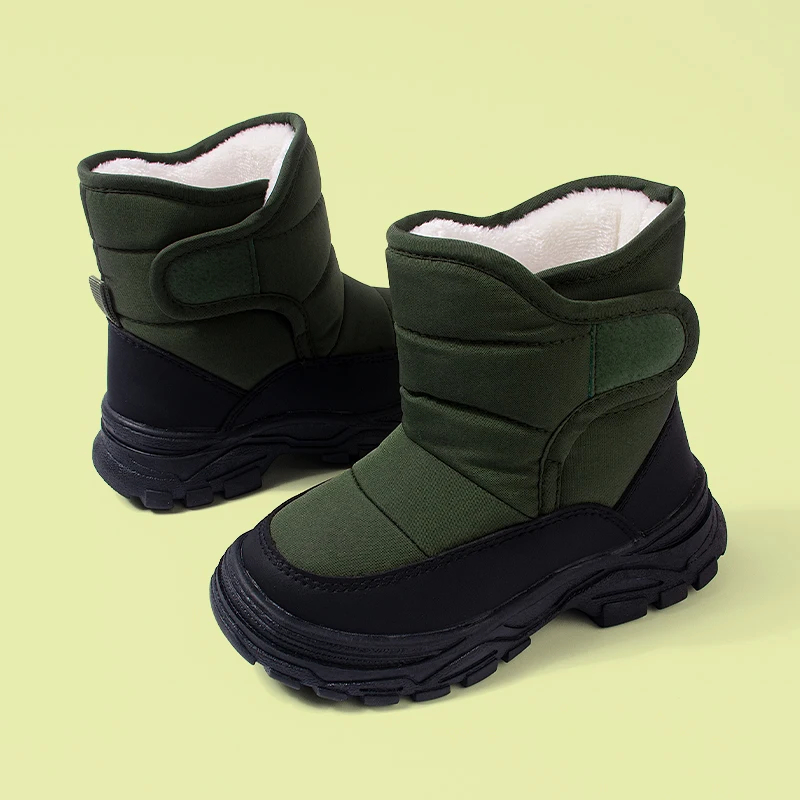 Wholesale Customize High Quality Unisex Big Kids  Anti-Slippery  Outdoor Winter Snow Boots  Platform Plush Waterproof Boots