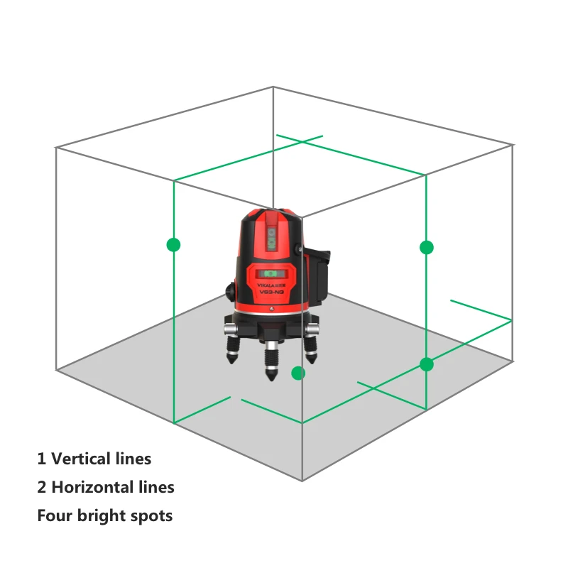 
3 lines green 360 multi 3d beam rotary self-leveling cross laser level pro 
