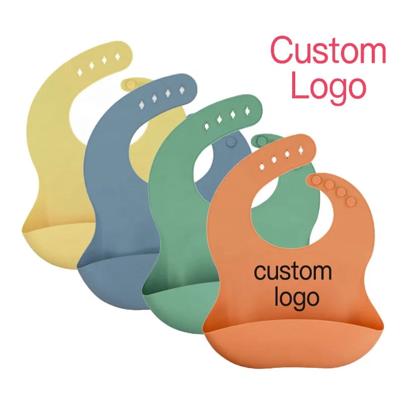 
Custom solid color baby bib unisex plain baby bib silicone cute bibs for baby 