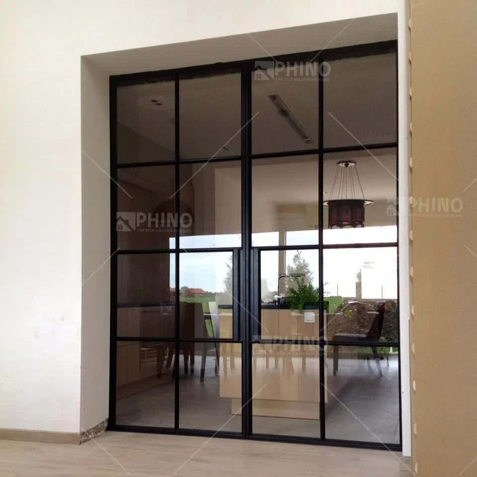 Villa apartment anti theft front entry balcony wrought iron door french doors design