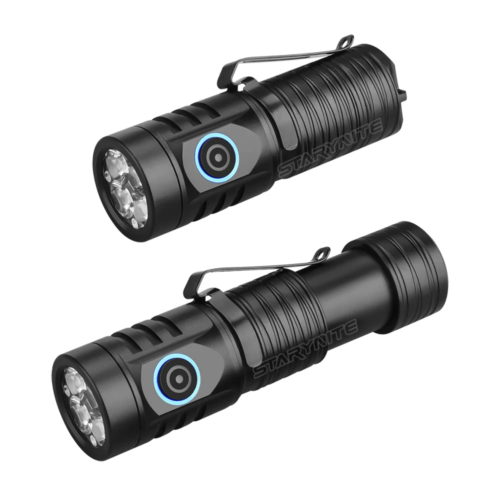 STARYNITE Patent Telescopic Tube 2000 Lumen 4pcs XPG3 Leds Rechargeable Led Pocket Flashlight Powered by 18650 or 18350 battery