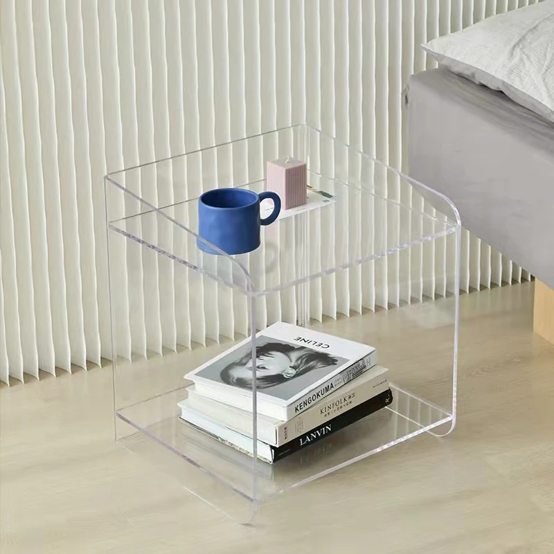 Luxury hotel Acrylic bedside table nightstands bedroom nightstand corner table