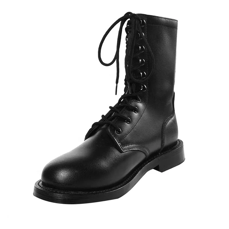 XINXING high quality officer black boots upper split thick leather for tactical combat parade high abrasion rubber sole