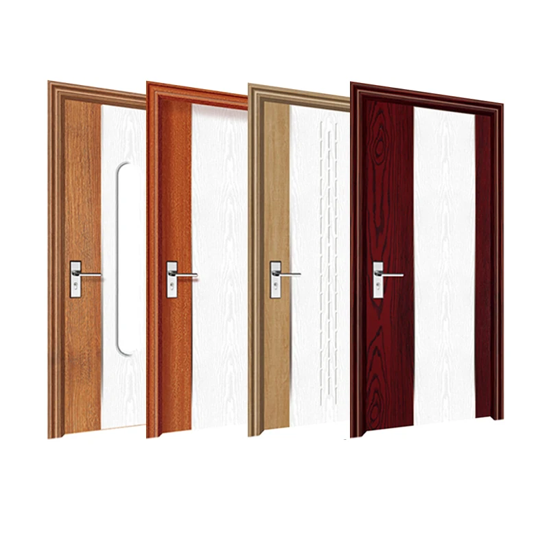 China fashion wood glass door design interior wooden door room modern