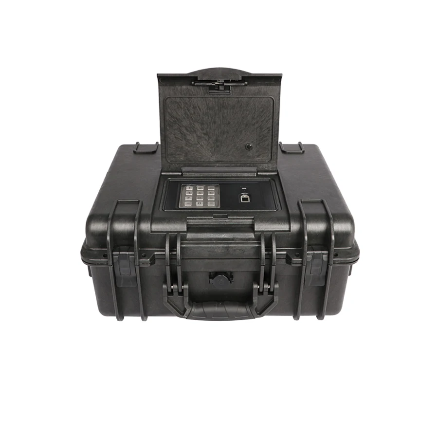 Hard Plastic Gun Case Biometric Safe Box Case with Fingerprint Password Key Unlock Mini Safe Box for Value
