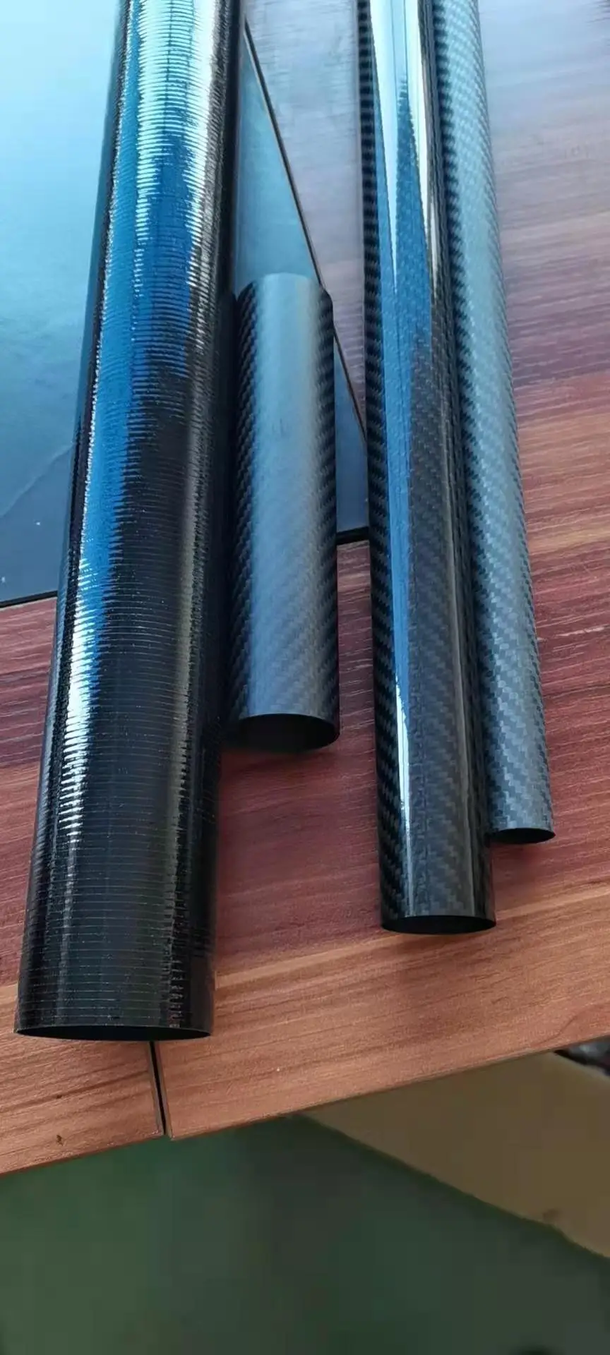 
2021 hot sale customized high quality plain weave glossy carbon fiber tube 