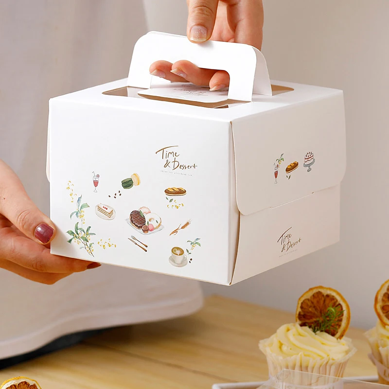 Wholesale Custom size rectangle wedding food box packaging cake box  with window