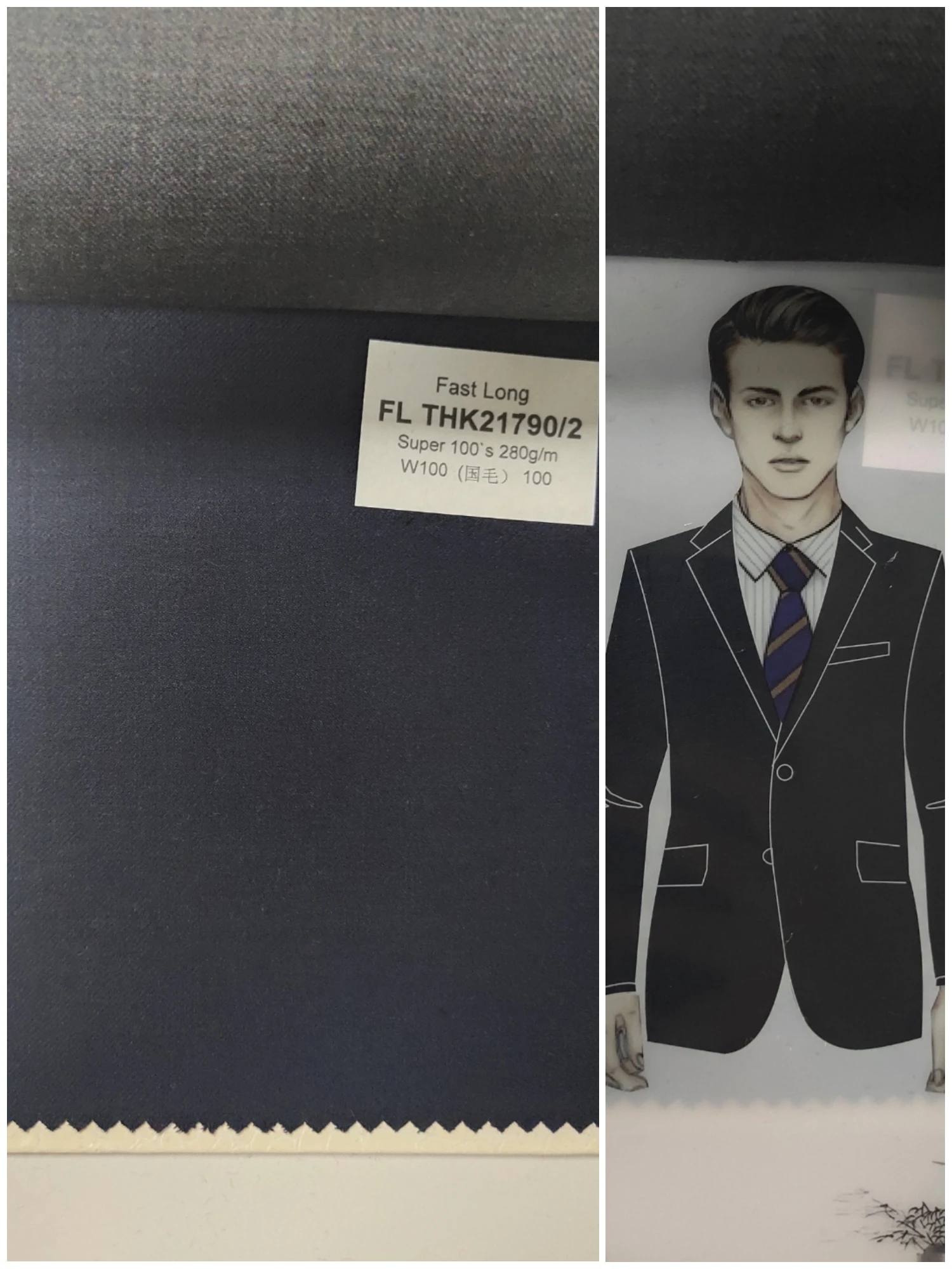 Good price FLTHK w100 280gsm men women fashion chinese wool new fashion trends suit fabric