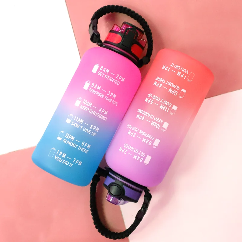 Eco friendly Products 2 Liter Water Bottle Supplier Motivational Plastic Tritan Water Bottles With Time Marker botella de agua