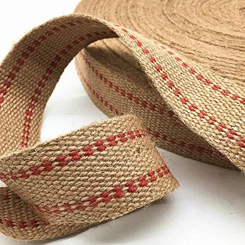 50mm width craft red jute webbing tape  by the roll