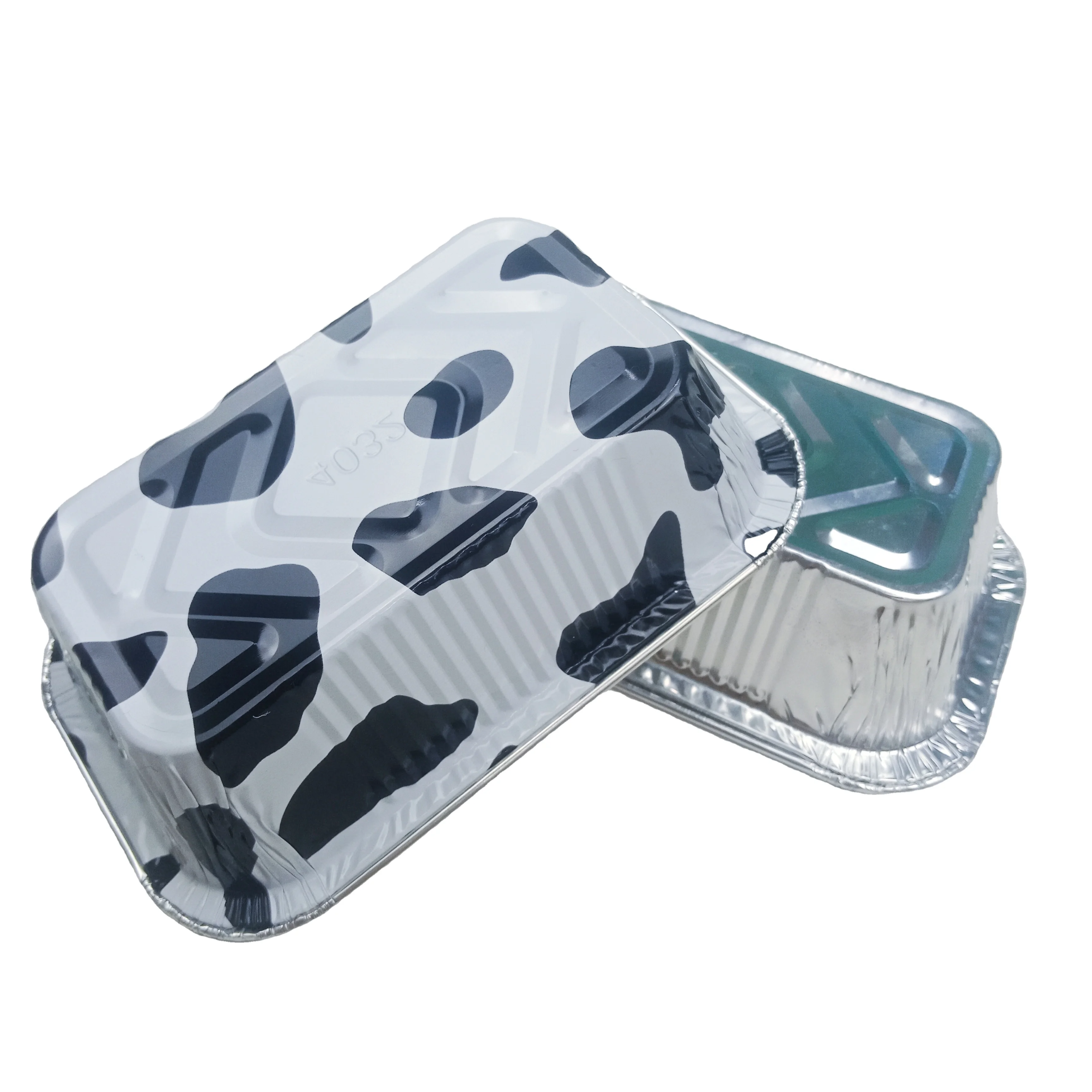 SGS recycle aluminum food packaging container 136*85*36mm 250ml disposable foil tray food takeout service foil container