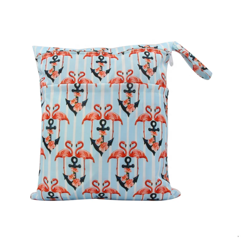 Popular Portable Washable Waterproof Wet Dry Bag With Handle For Cloth Diaper Bag