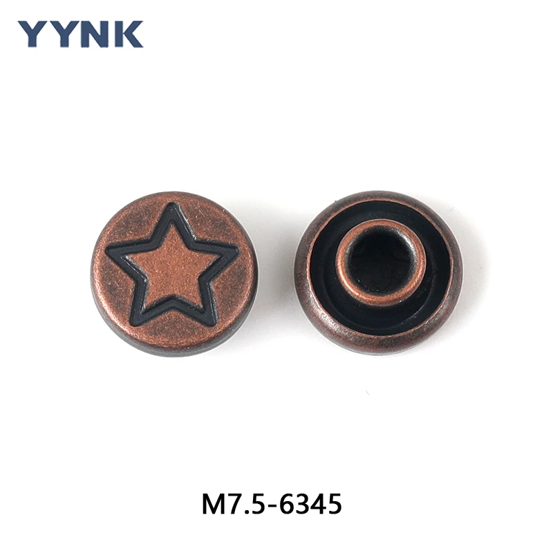 Custom OEM Engrave Logo Accept Rivet Retro Plating Metal Brass Jeans Pocket Button for Pants Jacket