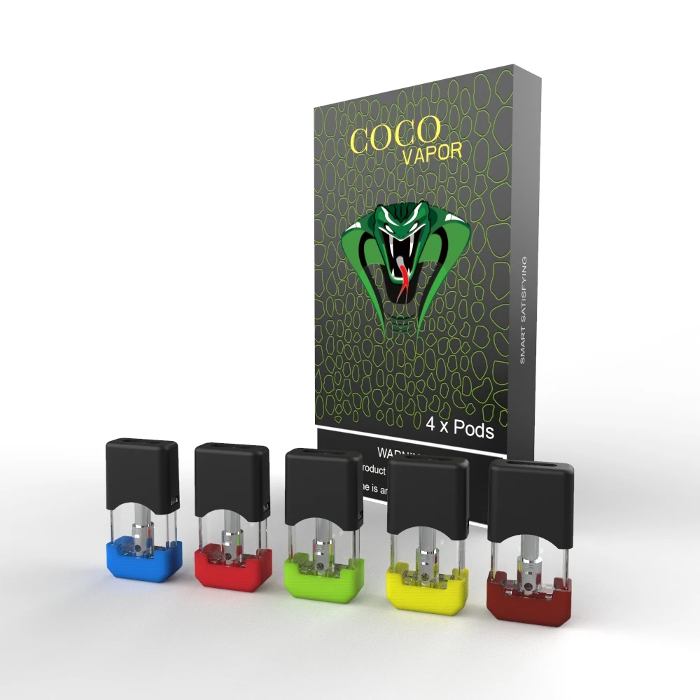 
No leaking OEM/ODM Original COCO 0.7/1.0ML Cotton Coil pods 100% Compatible for JUULfully empty cartridge 
